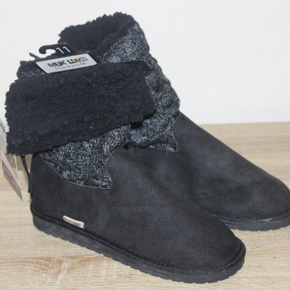 Muk Luke Women’s knit boots size 11 black